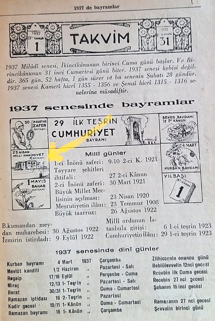 ArifGunduz13's tweet photo. @cagla2497 Ya yalan ya alıntı 
Örneğin 1937 de bayramlar çocuk ibaresi geçmiyor 🙄😎 https://t.co/2hSlyAdxHI