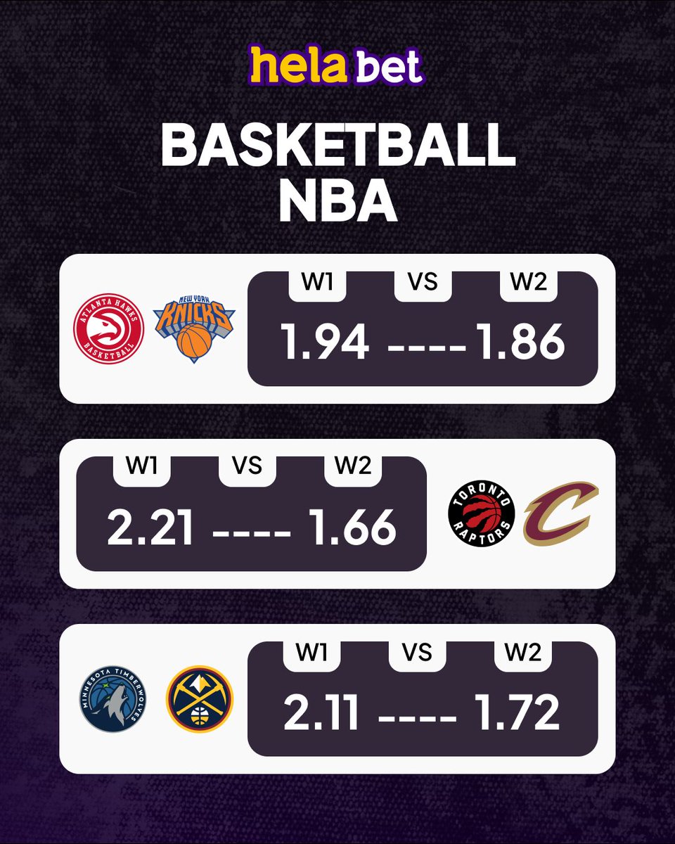 helabet_com's tweet image. NBA night feels 🔥

Knicks vs Hawks is tight, Cavs look stronger than Raptors, Nuggets got edge over Wolves 👀
Value is there… question is — are you taking it?

👉 Drop your picks below

#NBA #Knicks #Hawks #Cavaliers #Nuggets