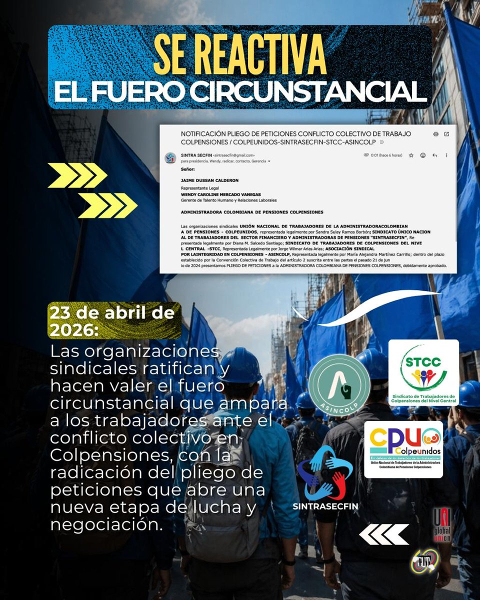 Sindicato de Trabajadores de Colpensiones STCC tweet media