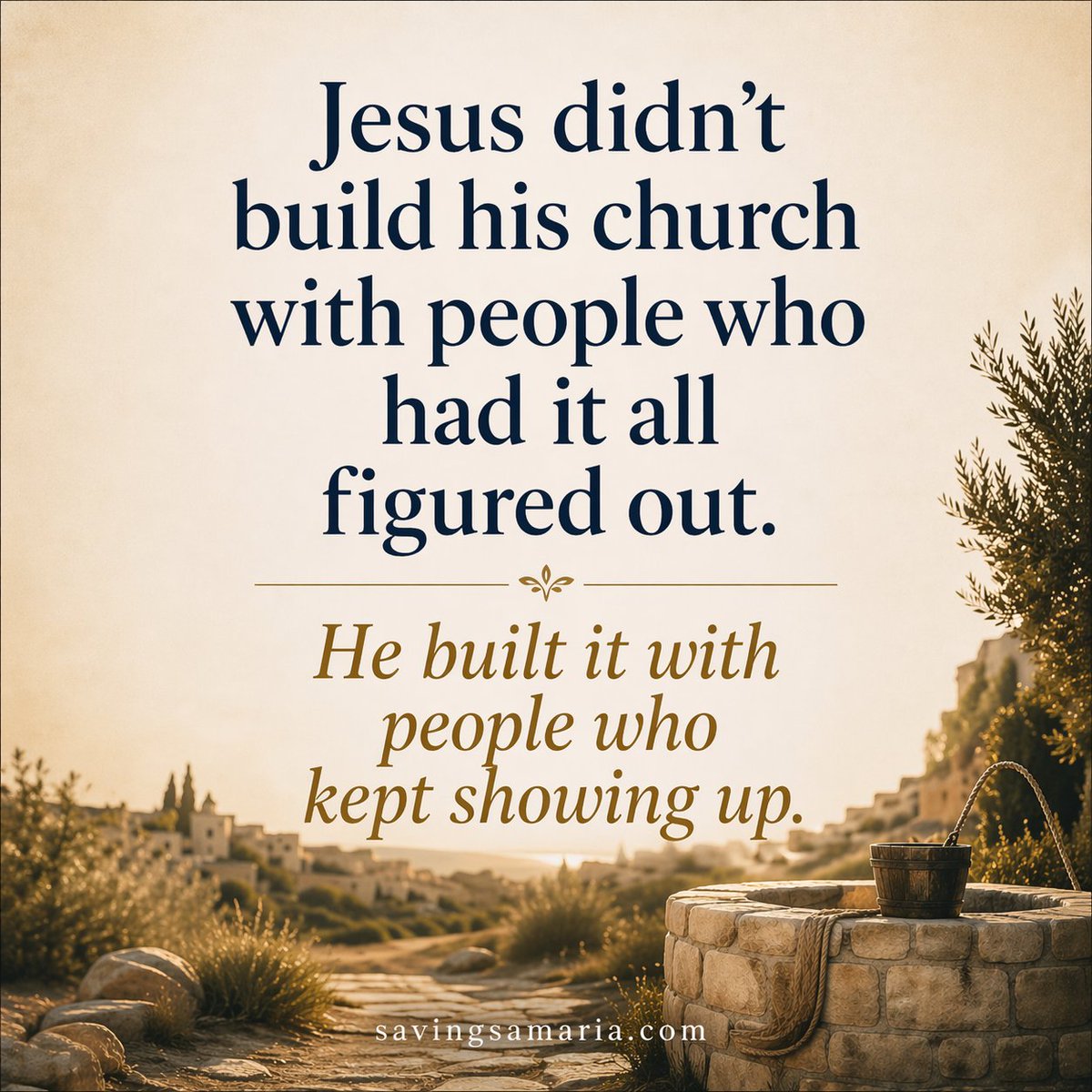 A thought for today: Success often comes from "just showing up". It's true at work, and in faith. If you're battling or struggling, just keep showing up. Hang in there!
