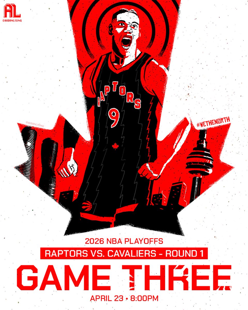 aidandesigned's tweet image. Back at home for Game 3 🦖🏀

#wethenorth
