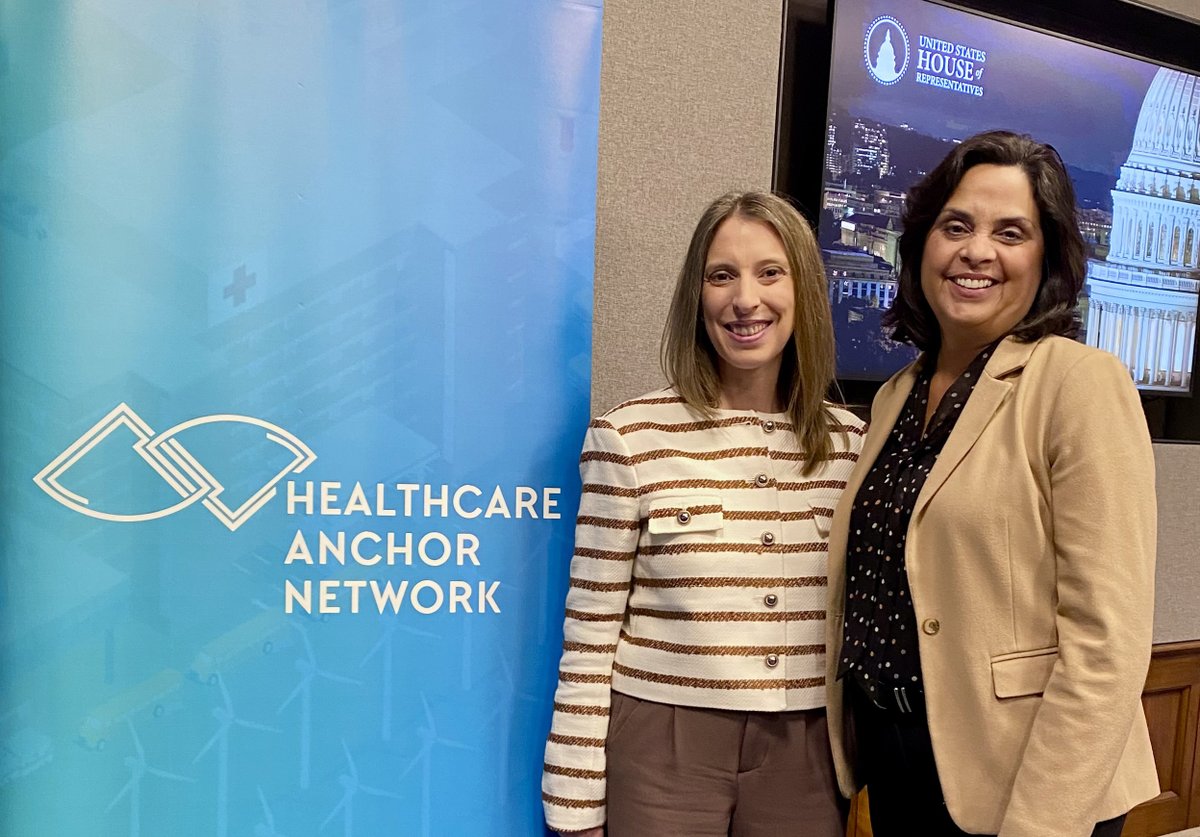 THAdvocacy's tweet photo. Leaders including (LtoR) Maggie Randolph, @TrinityHealthHQ &amp; Lillian Schonewolf, Healthy Village @TrinityHealthMA participated in the @HealthcareAnch1 Policy Day 2026 to advocate for affordable housing and workforce development. #TrinityHealthOnTheHill https://t.co/qSUoIXWXAS