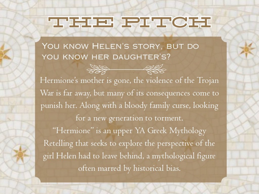 aydenjunewrites's tweet photo. Hello #Agents I am proud to present the official agents guide for my revised 98k Greek mythology retelling about the life of Hermione of Sparta. ⚔️ 🏺 
This book has:
• Complex mother, daughter relationships
• a MC who’s fatal flaw is empathy
• Cycles of family violence https://t.co/9I8U0pf1p6