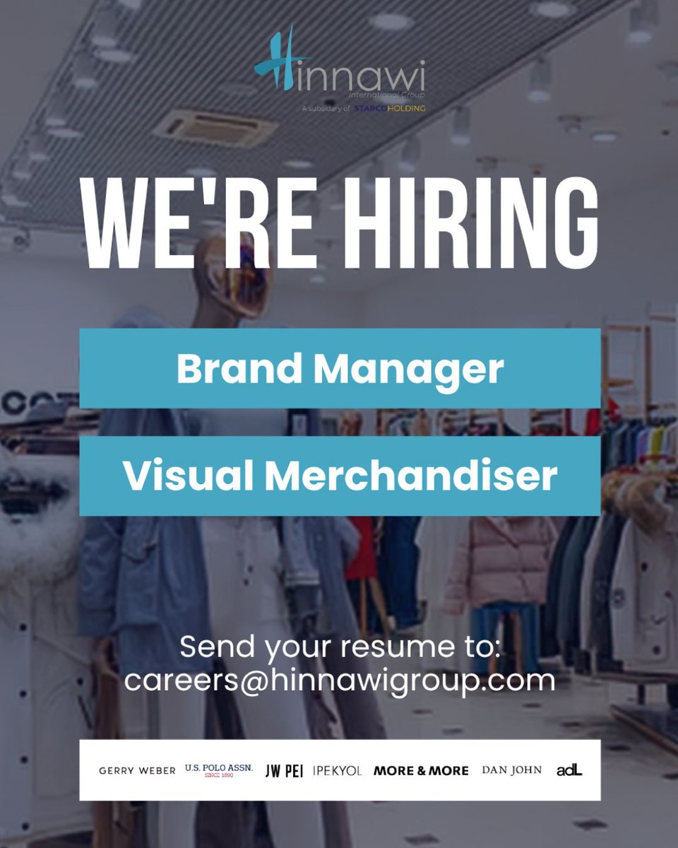 MJobOpp's tweet image. Hinnawi Group is hiring

* Brand Manager (head office team)
* Visual Merchandiser (head office team)
* Shop Managers (ABC Achrafieh, ABC Verdun, City Centre)
* Sales Associates (ABC Achrafieh, ABC Verdun, City Centre)

Send CV to careers@hinnawigroup.com

#Hiring #Retail #Beirut