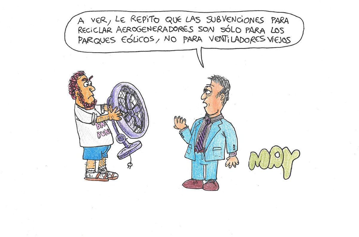HumorMundoMay's tweet image. El #reciclaje también llega a la #industria #renovable: un buen porcentaje de #aerogeneradores instalados en los primeros parques eólicos se acerca al final de su vida útil. Según la @aeeolica, España es el país europeo mejor preparado para esta labor.

efeverde.com/reciclando-aer…