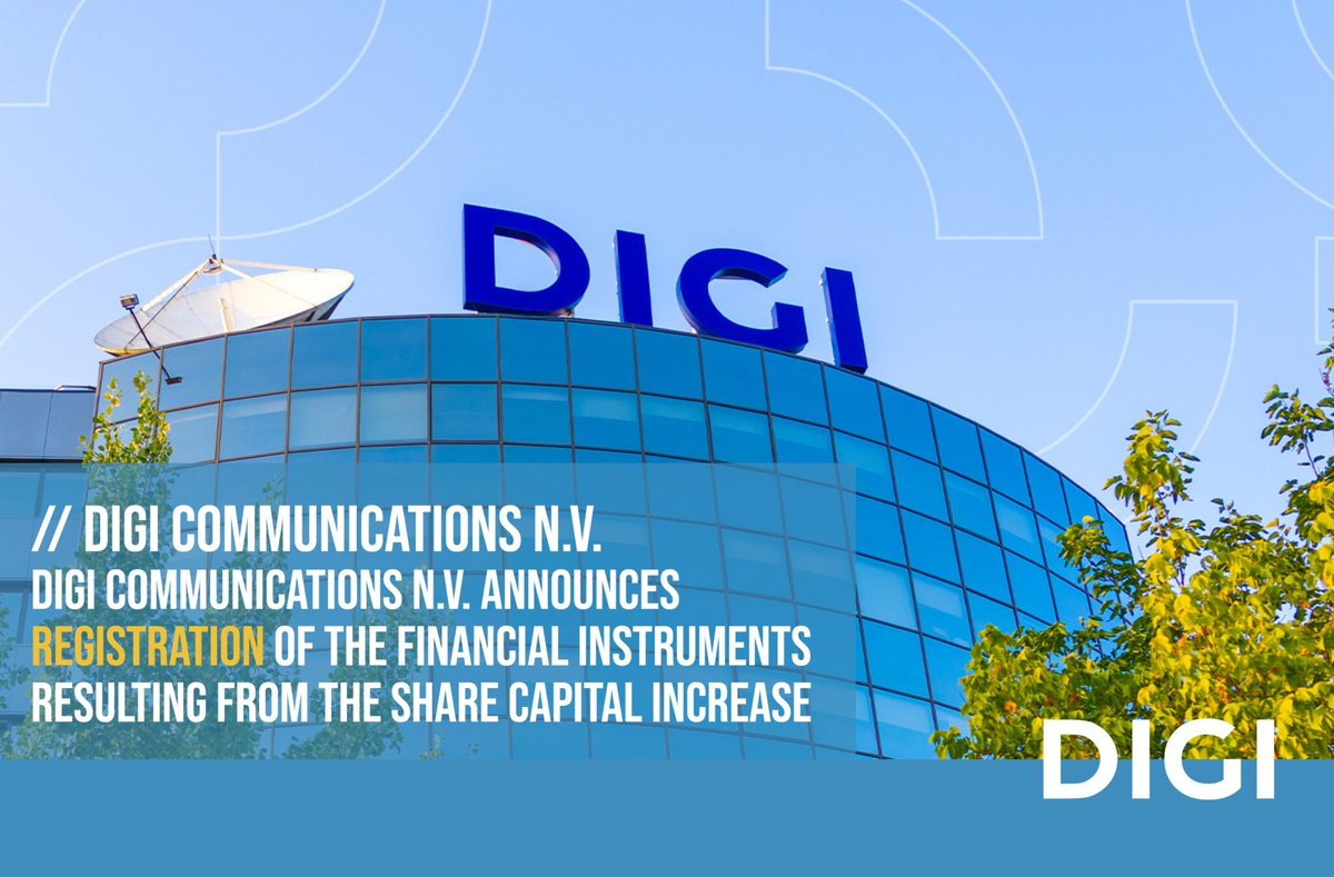 europawire's tweet image. 🔔📊🇷🇴 Digi Communications N.V. confirms registration of 70.9M new Class B shares after converting €12.7M in retained earnings into equity. Total share capital now reaches €19.55M. 

👉 The official press release: news.europawire.eu/digi-communica…

🏷️ #DigiCommunications #Telecom