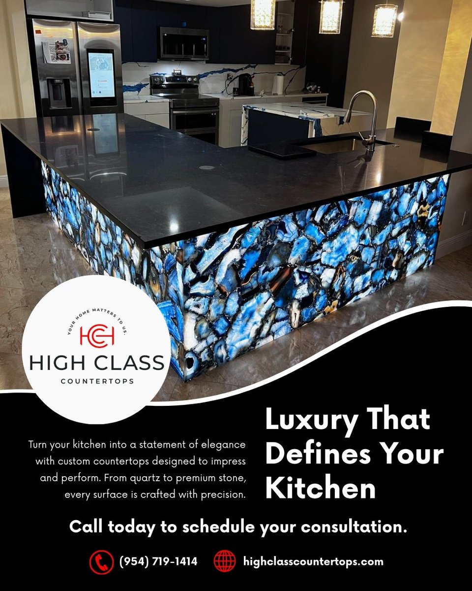 HCCountertop's tweet image. Luxury that defines your kitchen ✨ Transform your space with custom countertops crafted from quartz and premium stone. Every surface combines elegance, precision, and lasting performance.

#CustomCountertops #KitchenDesign #LuxuryKitchen #QuartzCountertops  #HomeImprovement