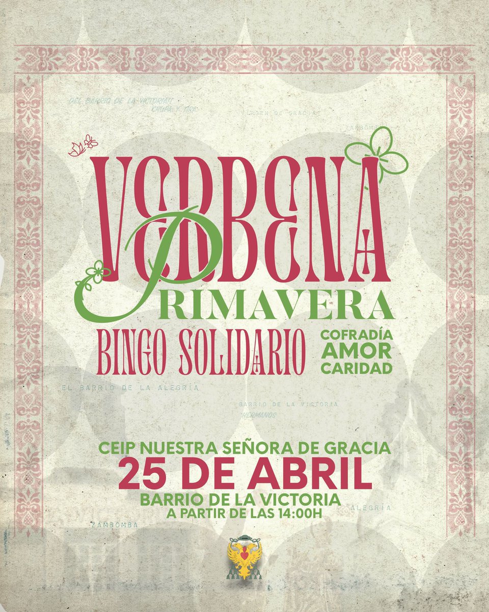 ⏳ ¡Quedan 2 días para nuestro #BingoAmor26!

🕒 A partir de las 14:00
📍CEIP Nuestra Señora de Gracia

#CofradíasMLG