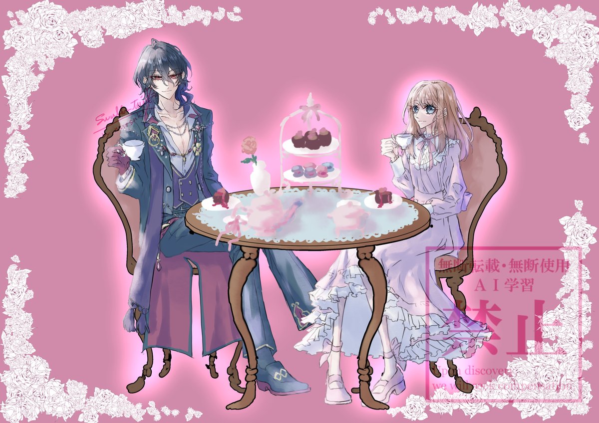 🌸｡ﾟ｡… 𝓗𝓪𝓹𝓹𝔂 𝓐𝓷𝓷𝓲𝓿𝓮𝓻𝓼𝓪𝓻𝔂 …｡ﾟ｡🌸

零あん
お茶会する零ちゃん🦇あんずさん🍑

イラスト再掲

#零あん #ドルあん