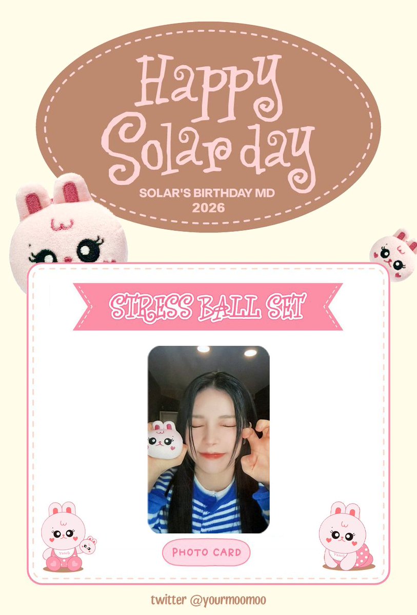 yourmoomoo's tweet image. [SOLAR] BIRTHDAY MD 2026

HD: bit.ly/35cuY3i

#solar #mamamoo photocard list template
#솔라 #마마무 생일 굿즈 특전 용끼 스트레스볼 미공포 포토카드 포카 리스트