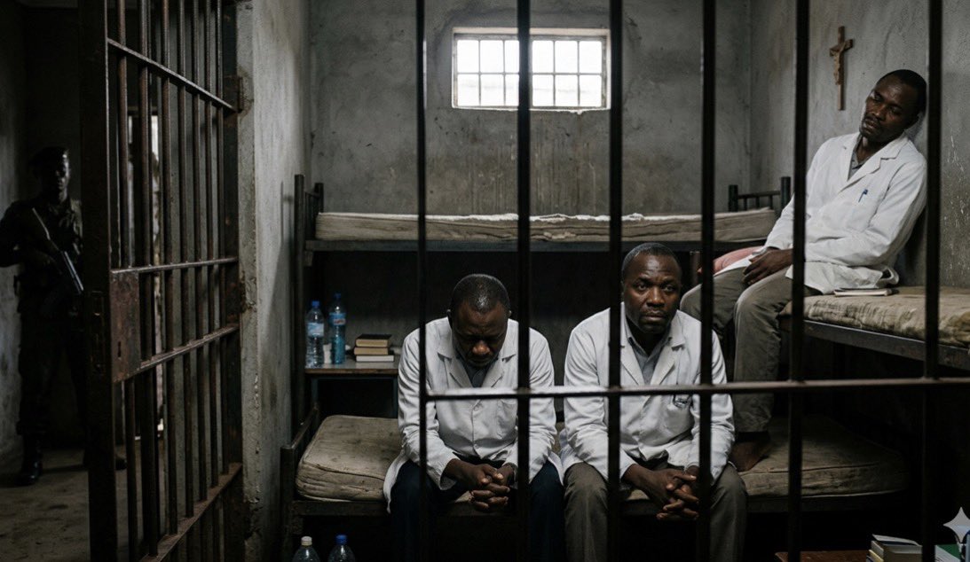 FellyMbula3's tweet photo. 🆘🚨Justice pour les Dr Oshigire Danny, Dr Munguakonkwa Daniel et Dr Katembo Guylain.

📌Incarcérés depuis 11 mois à la prison de Kangbayi, ces trois praticiens du CH Bisengimana (Goma) sont condamnés à 10 ans de servitude pénale pour avoir respecté leur déontologie. 

📌Leur crime ? Avoir assuré la continuité des soins et la prise en charge de blessés de guerre conformément aux Conventions de Genève.

📌Actuellement, leur pronostic vital et fonctionnel est engagé par des conditions de détention précaires. L’acte médical est neutre et protégé : soigner n’est pas trahir.

📌Nous exigeons leur libération immédiate pure et simple et une prise en charge médicale urgente. (Image d’illustration)

#Beni #Goma #RDC #JusticePourLesMedecins #DroitsHumains #EthiqueMedicale #GenevaConventions

Dr Bakandi Mbula Felly