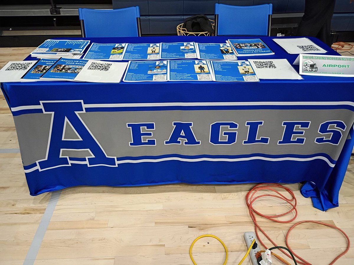 CNap87's tweet photo. We are ready to share the hard work of our @AirportEaglesFB at the SCFCA Recruiting Fair! @CKey74 #RecruitAirport https://t.co/6g5QXYLYwJ