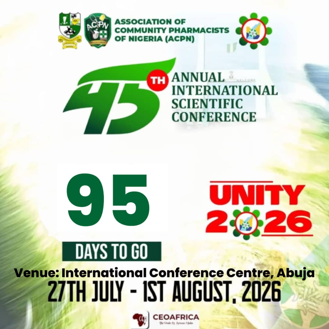 acpnnigeria's tweet photo. 95 days to UNITY '26
The momentum is building. Our annual conference will ignite ideas and meaningful connections necessary for redefining what is possible in patient care.

Community Pharmacists are the front line of accessible care, bridging science and compassion daily. https://t.co/XAob5ItQka