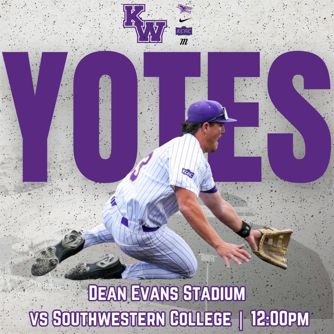 KWUBaseball's tweet photo. The boys are back home this weekend! Today is game 1 of our final regular season series. First pitch is slated for 12pm at Dean Evans Stadium vs the Mound Builders. Come on out and watch the guys! #Clamps #PITP 🦞
📺 https://t.co/s2gQgN9F6p https://t.co/wSnU2fnZvR