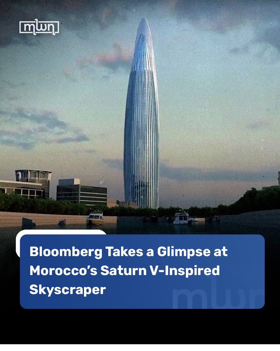 MoroccoWNews's tweet image. Morocco’s architectural skyline is reaching new heights as global media spotlight the striking Mohammed VI Tower, a 250-meter skyscraper inspired by the iconic Saturn V rocket. 

Featured by Bloomberg, the landmark stands as the tallest building in Morocco and one of the tallest