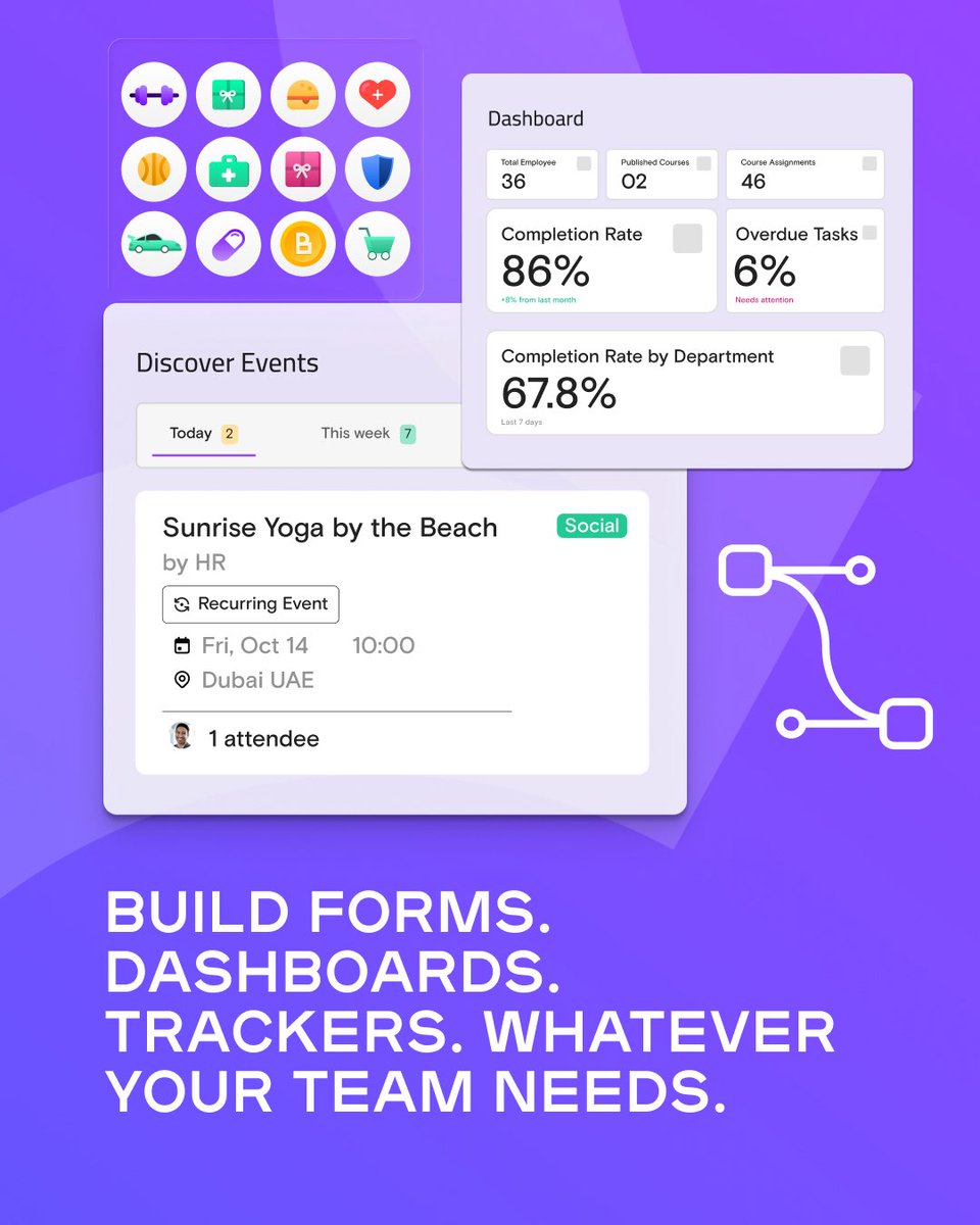 bayzatme's tweet image. What if you could build the tools you need… just by describing them?

With Bayzat Apps, create custom apps for any process.
Forms, dashboards, trackers، whatever your team needs.

No code. No complexity.

Your HR. Your rules.

#Bayzat #BayzatStudio #HRTech #YourHRYourRules