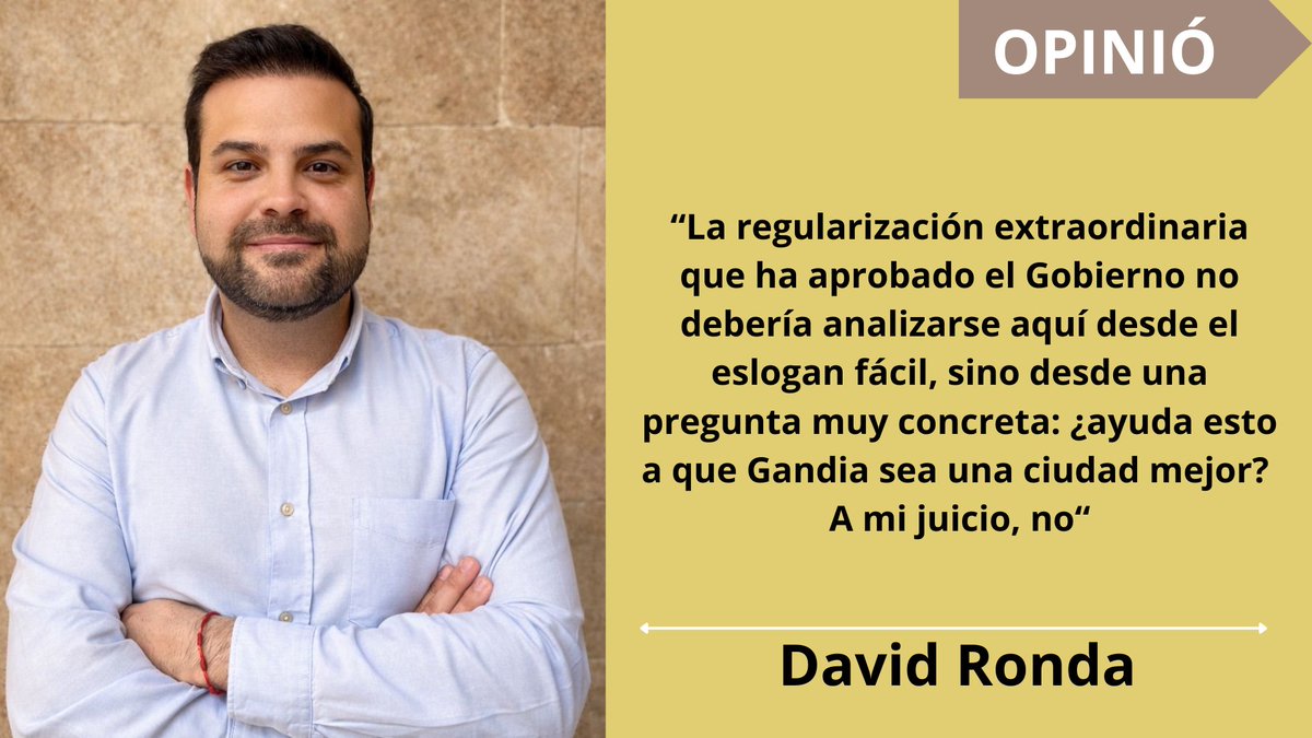 ✍L'Opinió de David Ronda
🤔¿La regularización extraordinaria ayuda a que #Gandia sea una ciudad mejor?
📲 bit.ly/4eB0jy7
💻Més opinions, més informació i tota l'actualitat en Saforguia.com
#DavidRonda #Opinió #PPGandia #RegularitzacióImmigrant #GovernEspanya