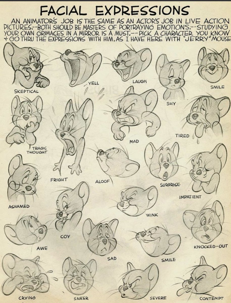 CutestNeko's tweet image. #tomandjerry Jerry facial expressions by Preston Blair 😎🤩👍.