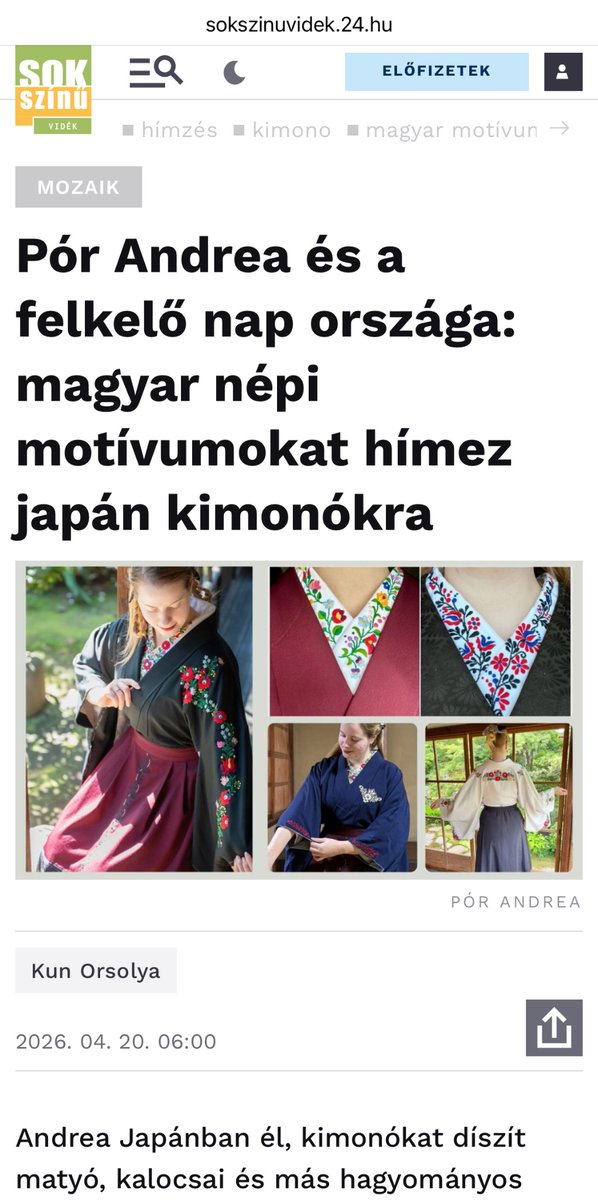 ハンガリー刺繍の半衿や着物を作るAndi tweet media