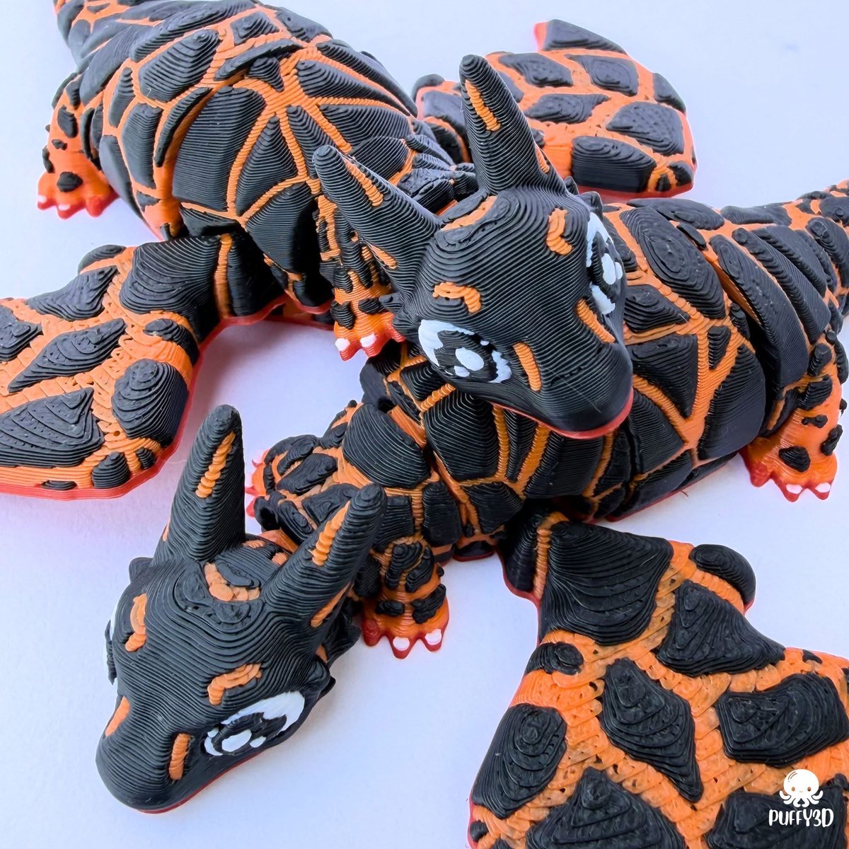 Puffy3d's tweet photo. Elementals Lava Dragon &amp; Egg 🌋

3d print file is available to my members on Patreon! 

#dragon #3dprint https://t.co/UpJcWgne9A