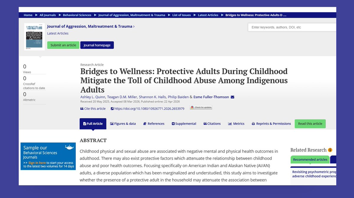 El apoyo adulto en la infancia reduce el impacto del abuso en la salud a largo plazo buff.ly/DM9lfAc