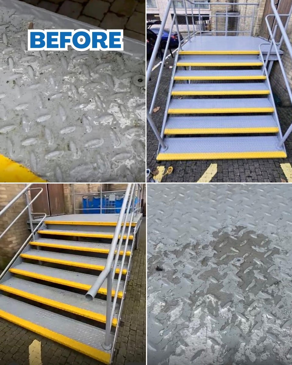 WCS_ltd's tweet photo. Fire escapes wear down over time. 🛠️

Foot traffic and weather quickly turn small issues into safety risks.

We recently prepared and repainted these stairs, restoring a clean, compliant finish.

#BuildingMaintenance #HealthAndSafety #FacilitiesManagement #WCS https://t.co/s9Y5lDDJU8