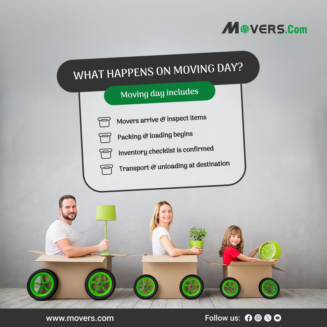 MoversCom's tweet image. Wondering what actually happens on moving day? 🤔📦

💡 Pro tip: Being prepared makes moving day 10x easier
👉 Save this post for your moving day checklist

#MoversCom #MovingDay #MovingTips #MovingChecklist #RelocationTips #MovingGuide #StressFreeMove #MovingHelp #HomeMoving