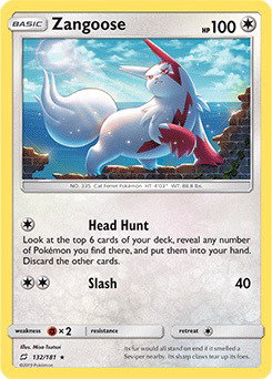 Zangoose Pokemon Card Team Up