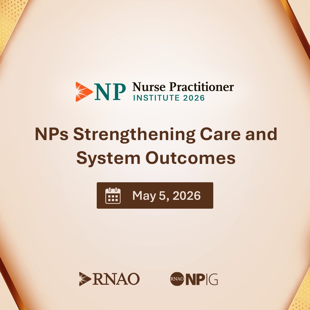 RNAO's tweet image. 🚨ATTENTION: LESS THAN TWO WEEKS LEFT!

If you're an #NP, NP student or #RN aspiring to be an NP — don't miss RNAO's 2026 #NPInstitute.

Register now (free for RNAO members): RNAO.ca/NPInstitute
