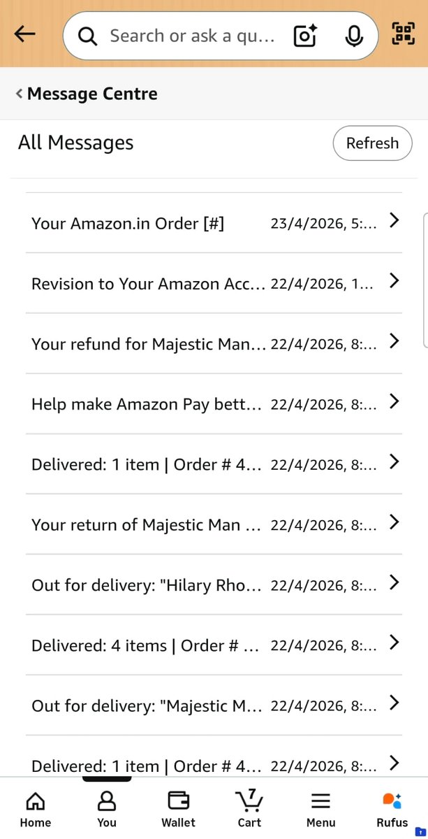 kadvani19's tweet photo. @AmazonHelp Not received any email or any message even in Amazon account attached screenshot for reference. https://t.co/AeQKZdIbNi