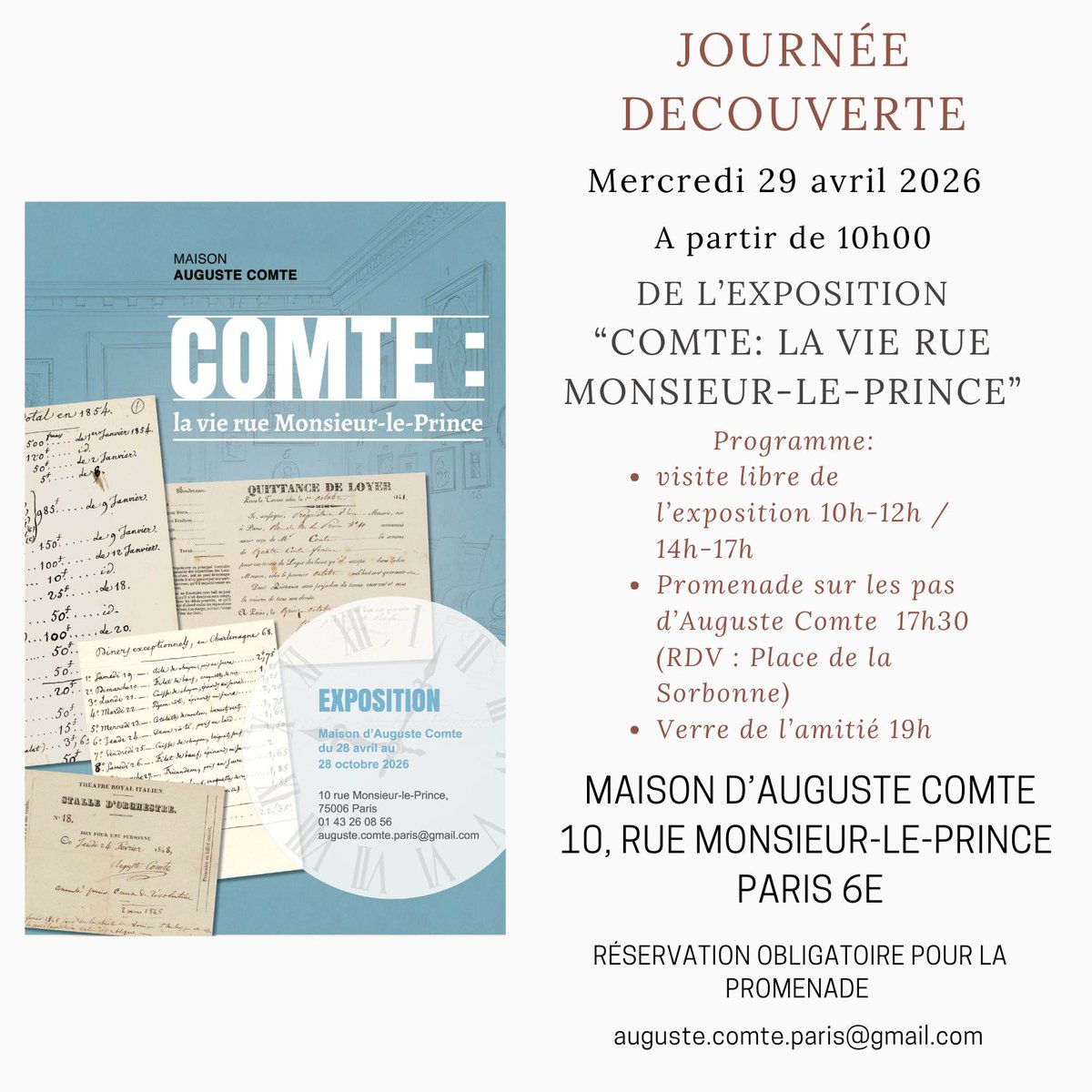 augustecomte75's tweet photo. [EN COURS] Montage de la nouvelle exposition " Comte: la vie rue Monsieur-le-Prince" à la Maison d'Auguste Comte ! Ouverture le 28 avril, journée découverte le 29 avril ! https://t.co/zA9qvAvCqh