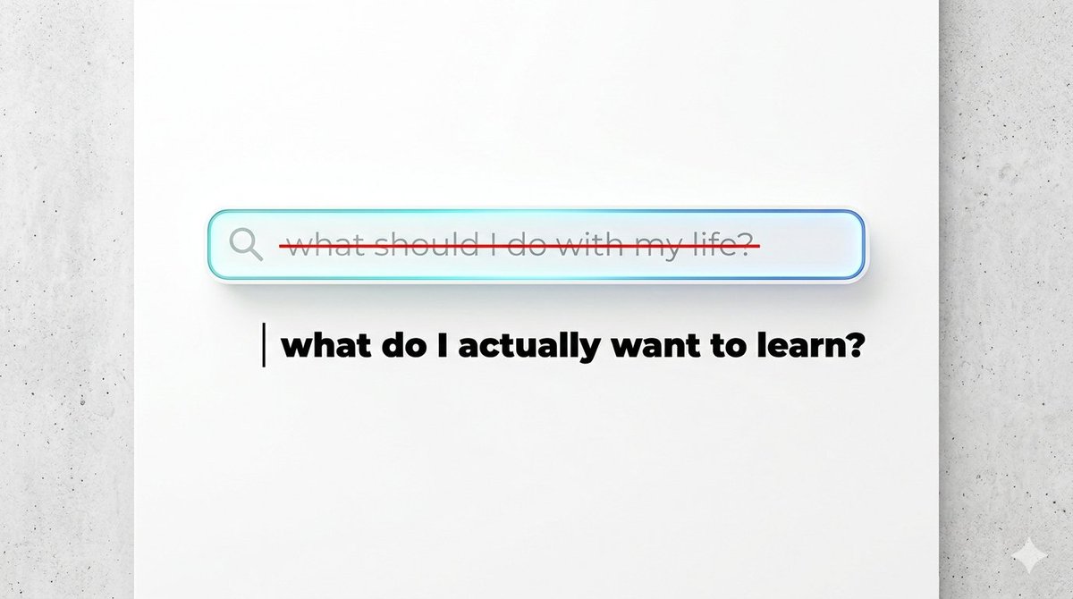 Granesh_X's tweet photo. The shift happens when you stop asking "what should I do?" and start asking "what do I actually want to learn?"
#MindsetShift #StudentLife #LearningJourney #SelfDiscovery #NewQuestions https://t.co/9nQ3ZTxtzn