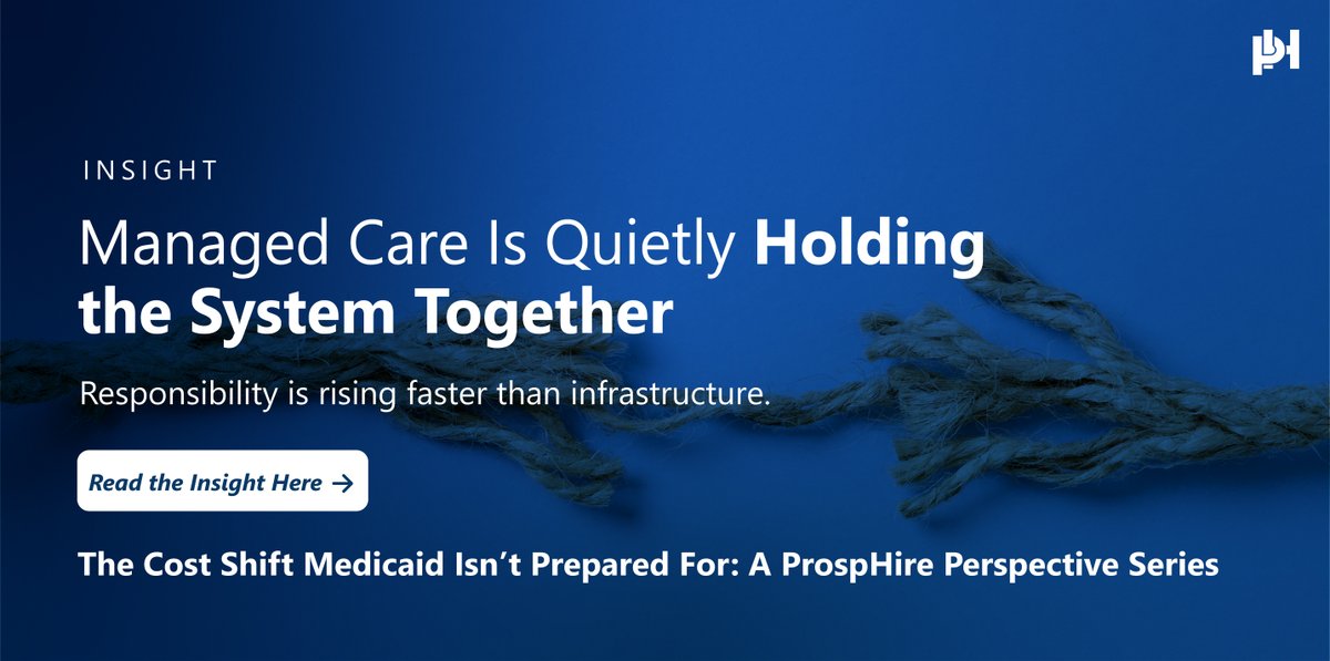 prosphire's tweet photo. Managed care organizations are increasingly responsible for stabilizing care delivery, often without corresponding increases in tools, staffing models or operational infrastructure. Read how Managed Care is quietly helping hold the system together: https://t.co/jeBRX8kDEW https://t.co/vQZaYVAJcZ