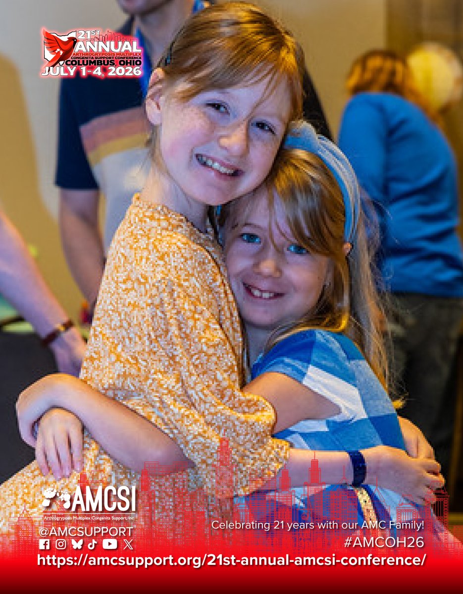 21st Annual AMCSI Conference is coming up💙

Real connections, shared experiences, &amp; time with people who truly get it.

To register &amp; learn more, check out the links in the comments.

#AMCOH26 #AMC #Arthrogryposis #RareDiseaseCommunity #DisabilityAwareness