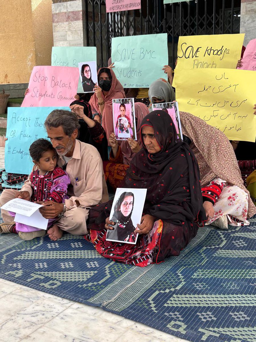 BalochWF's tweet photo. The peaceful sit-in outside Bolan Medical College has now entered its second consecutive day, demanding the safe and immediate recovery of Khadija Baloch who was reportedly taken from the BMC Nursing Hostel by security forces on 21 April 2026.

We urge people from all walks of life to stand in solidarity and join this peaceful protest, calling for her safe and immediate return.

#ReleaseKhadijaBaloch
#SaveBalochWomen