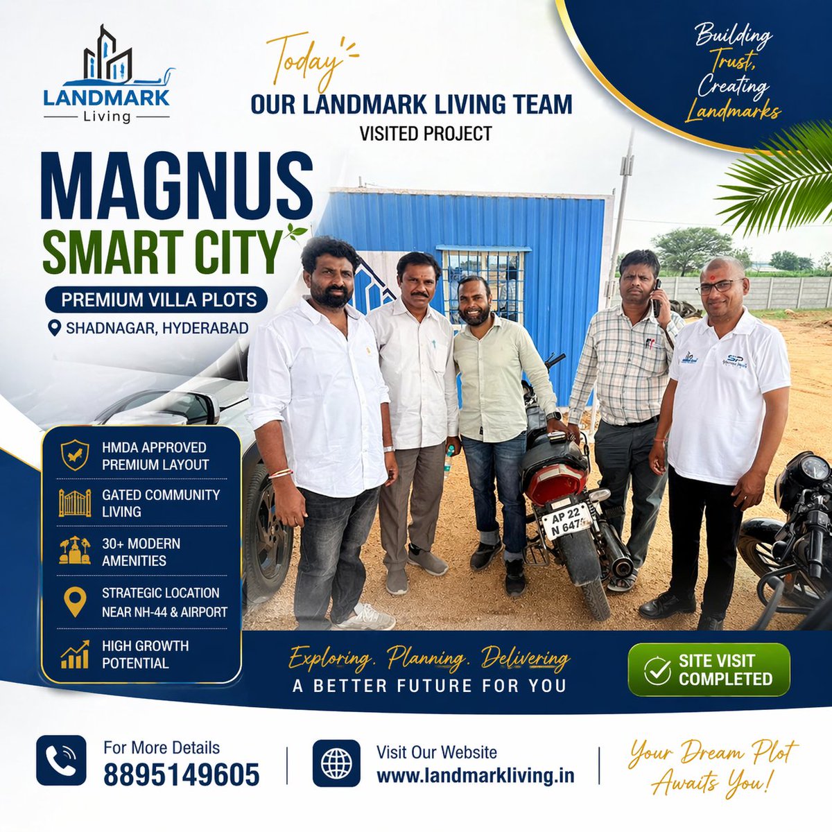 PatroShankar's tweet image. 📍 Our team visited Magnus Smart City, Shadnagar
✔ HMDA Approved
✔ Premium Villa Plots
✔ High Growth Location
🔥 Limited Plots Available
👉 Contact Now!”
#SiteVisit #MagnusSmartCity #HyderabadRealEstate #HMDAPlots #PropertyInvestment #Shadnagar #RealEstateIndia