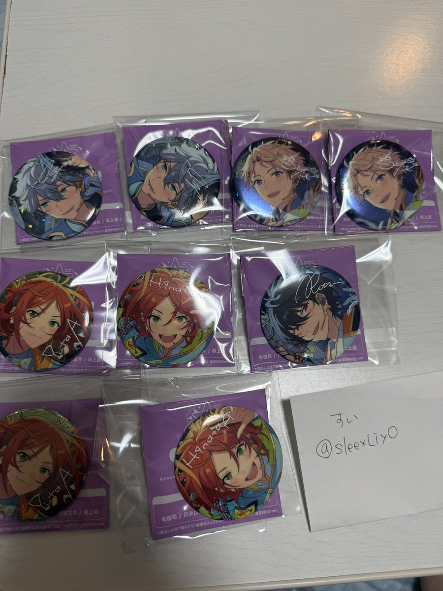 SleexLily0's tweet photo. 【交換】 あんスタ 10周年 缶バッジ

譲/ ひなた ゆうた 泉 凛月 嵐
求/ レオ 司

郵送でのお取引希望
纏めて交換して下さる方優先にさせて頂きます。
よろしくお願いいたします。 https://t.co/5KPVwk1hKd