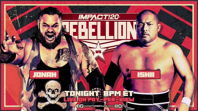 wrestle_hist's tweet image. 4/23/2022   

Tomohiro Ishii defeated Jonah at Rebellion from the Majed J. Nesheiwat Convention Center in Poughkeepsie, New York.   

#ImpactWrestling #TNA #Rebellion #TomohiroIshii #Jonah #BronsonReed #BigBronsonReed #TheAuszilla
