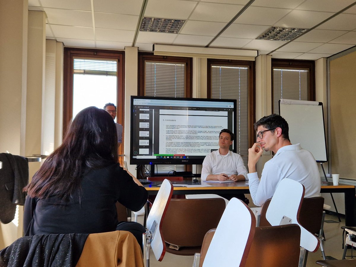 ScipluProject's tweet photo. The second talk of today's workshop on Ludwik Fleck, featured Miguel de la Riva on "Habent Sua Fata Libelli: On the Reception of Ludwik Fleck’s Genesis and Development of a Scientific Fact (1935)", followed by a lively Q&amp;A with an engaged audience and Klaus Zittel as discussant. https://t.co/ljSkkK9RMV