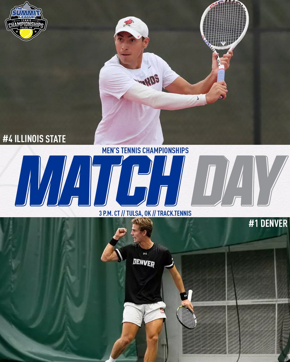 TheSummitLeague's tweet photo. 𝐌𝐀𝐓𝐂𝐇 𝐃𝐀𝐘 🎾

(1) @DU_MTennis vs. (4) @RedbirdMTEN
🏟️ » Michael D. Case Tennis Center (Tulsa, Okla,)
⏰ » 3 p.m. CT
📊 » https://t.co/atdw6ZVw0P
📺 » https://t.co/qRFuPzQmWA (individual courts)

#ReachTheSummit x #SummitMTEN https://t.co/9TvWRZV0s7