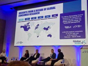 AtunaNews's tweet image. Ecolabels gained wider acceptance showed GlobeScan presented by its Executive Directeur, Caroline Holme, at MSC's Seafood Futeres Forum at the Seafood Expo Global. However, more consumers want better traceability to know where...zurl.co/gcah2 @MSCecolabel #SEG2026 #tuna