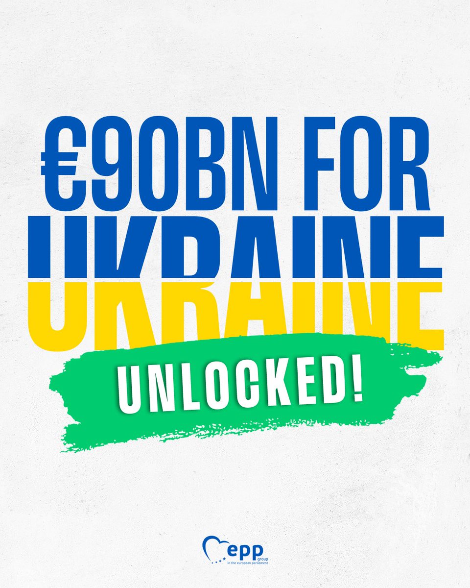 ratasjuri's tweet photo. Finally! 🇪🇺🤝🇺🇦
€90 billion for Ukraine approved.
No peace without real pressure on the aggressor! https://t.co/nLWDopfRvT