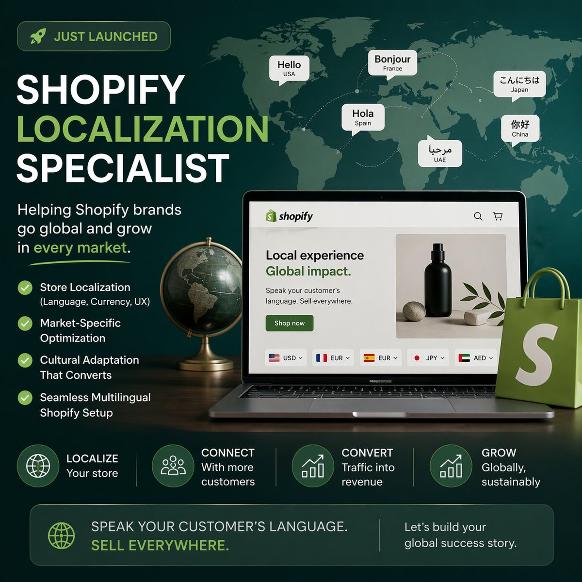 KorexMarketer's tweet photo. 🚀 Just launched my journey as a Shopify Localization Specialist.

I help Shopify brands expand globally by making their stores feel local to every customer not just translated.
The goal?
Turn international traffic into real revenue.

#Shopify #Ecommerce https://t.co/kqoXT2rDCC