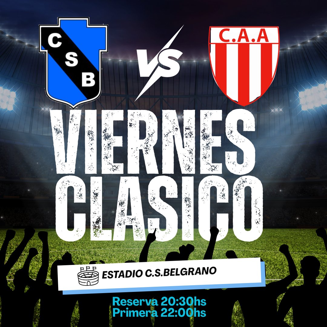 CSBelgrano's tweet photo. CLÁSICO EN CASA 🦆⚽️🦜

📆 VIERNES 24 de abril
🆚 @club_atletico_almafuerte
🕙 Reserva ➡️ 20:30 hs
🕙 Primera ➡️ 22:00 hs
🏟️ Club S. Belgrano

En la entrada solo se recibirá efectivo 
(NO transferencias) 
para agilizar el ingreso al estadio.

¡Te esperamos para alentar juntos! https://t.co/VRlCYZxonX