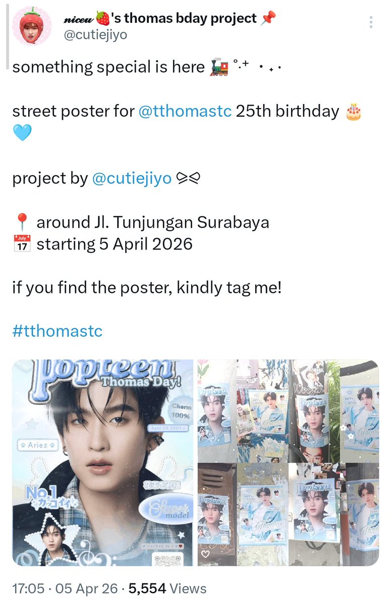cutiejiyo's tweet photo. Mau cerita dikit tentang project bday thomas kemarin🥹 actually it's my first time making project buat ultah bias, karena sebelumnya aku ga pernah buat ginian. Pas di kpop, aku tuh bagian ngeramein ajaaa soalnya udh ada yg bikin project wkwkw dan gatau kenapaa pas bday thomas — https://t.co/XGsqa6Drdu