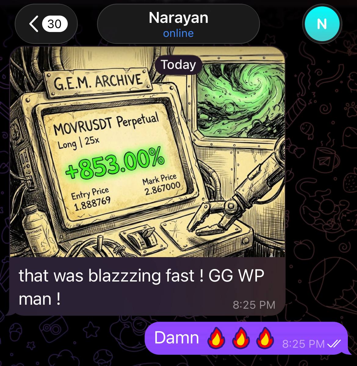 Yagacalls's tweet image. Beautiful scenarios🔥

#High_Table_Review 

This is what I keep waiting for ~ my precious High Table members showing off their gains and that’s my absolute achievement!! 😇

$MOVR was faster than the speed of light I guess as it pumped so freaking hard😍

#MOVR #SUCCESS