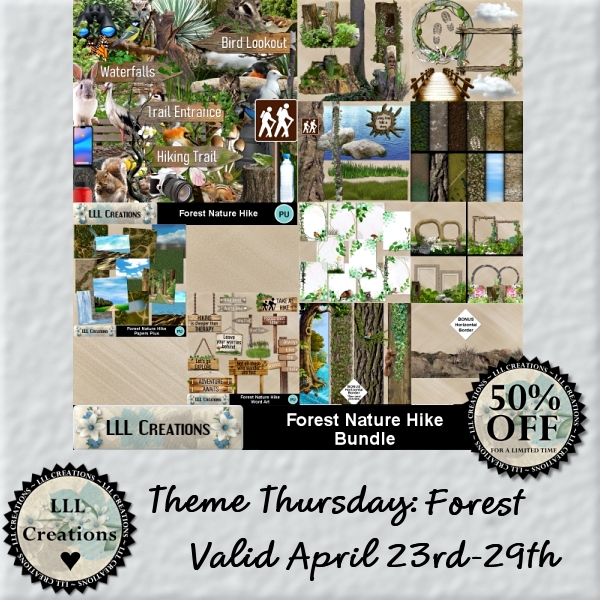 LLLCreations's tweet photo. Theme Thursday: Forest
This week pick up 'Forest Nature Hike Bundle' 50% OFF here: https://t.co/ZshA9xHeft
#scrapbooking #scrapbook #digitalscrapbooking #digiscrap #scrapkits #LLLCreations #Forest #bundlesale https://t.co/Gv0V65QpPg