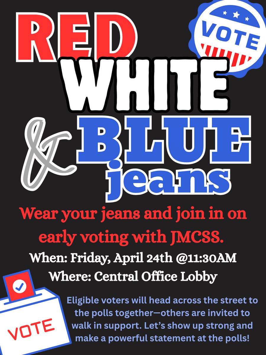 suptking's tweet image. It’s that time central office staff and others!!! We will have a voting party. We have to model our civic duties so our students see an example of democracy in action. Let’s make our voices heard! 📣🇺🇸 #Vote #FutureLeaders