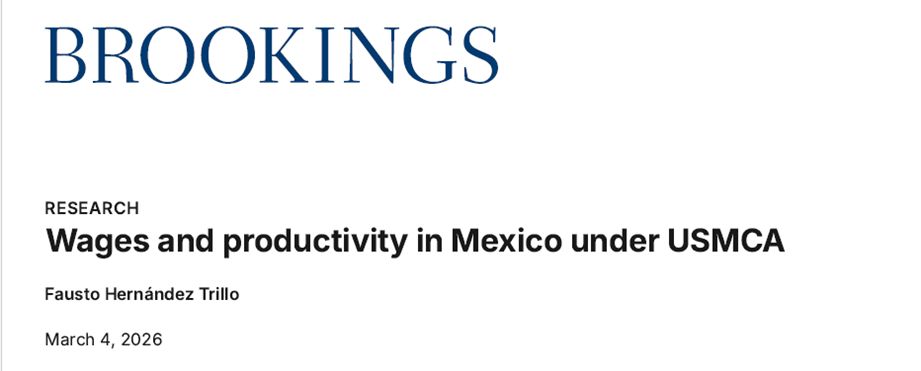 ¿El T-MEC ha mejorado salarios y productividad en México?
En este estudio, el Dr. Fausto Hernández Trillo analiza la evolución de salarios, productividad y estructura económica bajo el USMCA. Un 🧵