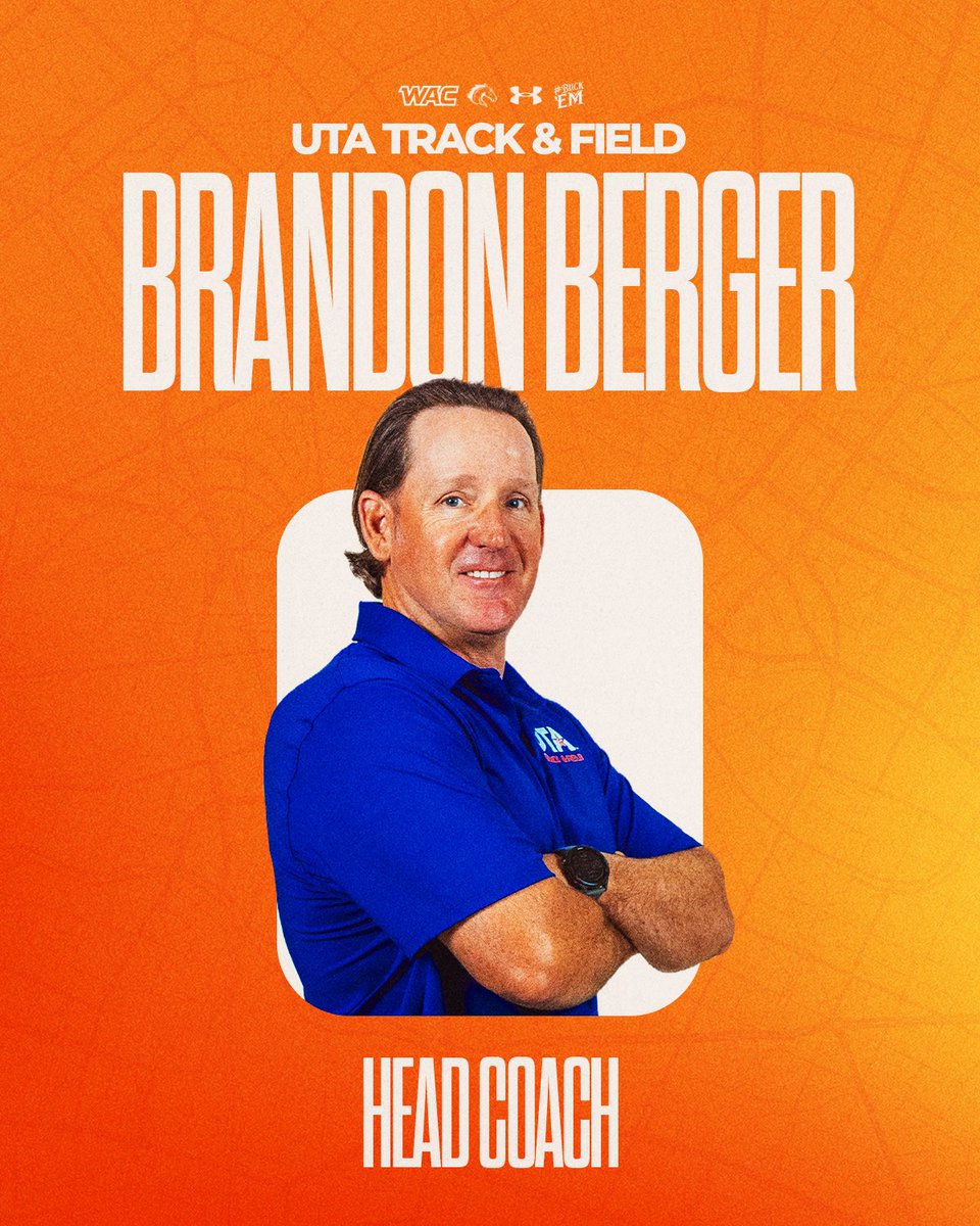 UTAMavsTFXC's tweet photo. THE BERGER ERA HAS BEGUN 🤝

A full circle moment—former UTA track &amp; field standout, Brandon Berger, will the take the reins as head coach starting next season!

#BuckEm🐎 https://t.co/OHoW0Ki1Ov